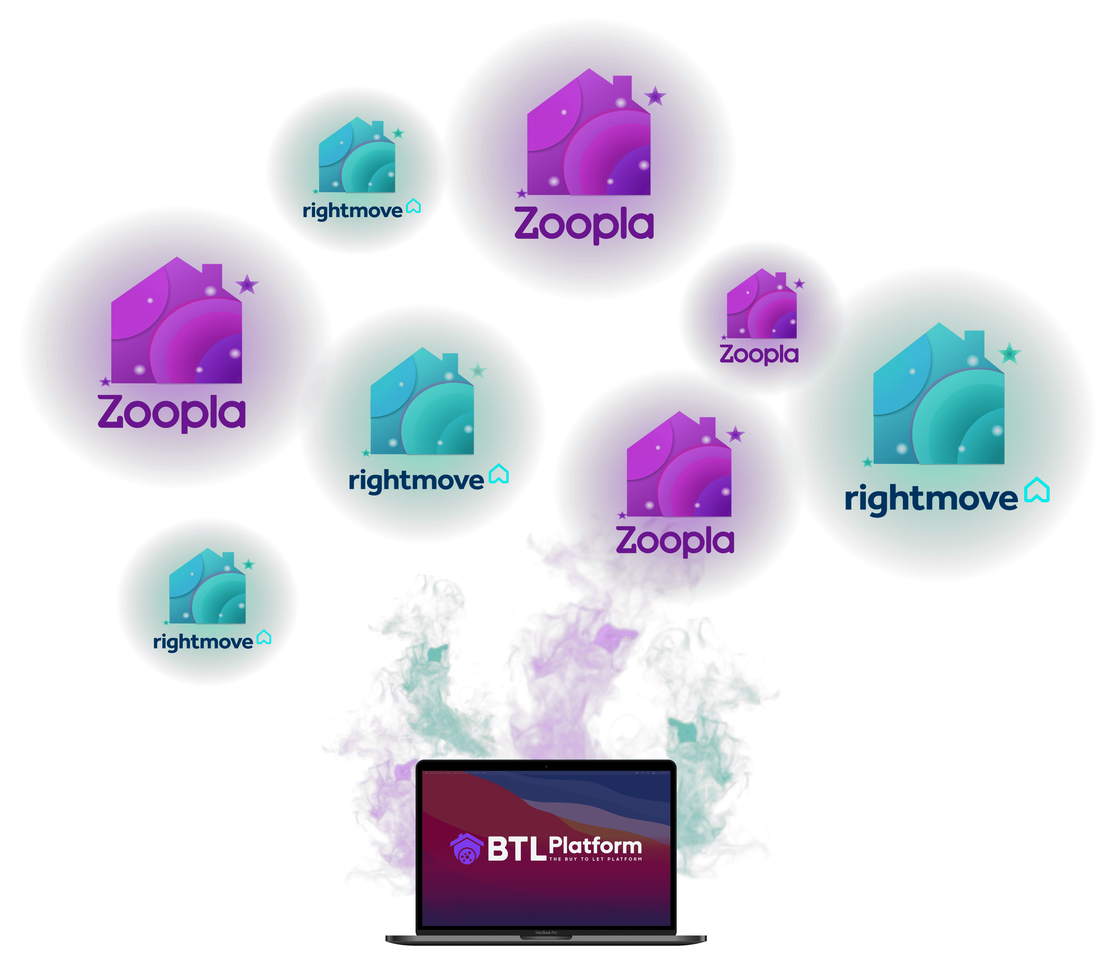 Buy-To-Let Platform Rightmove and Zoopla Logos Graphic